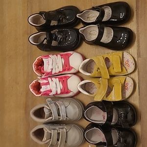 6 pairs of toddler girls size 20 shoes